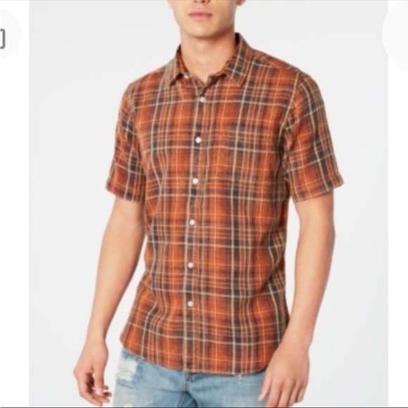 NEW American Rag Men's Button Down Plaid Shirt, Size 2XL, Brown - Picture 1 of 6